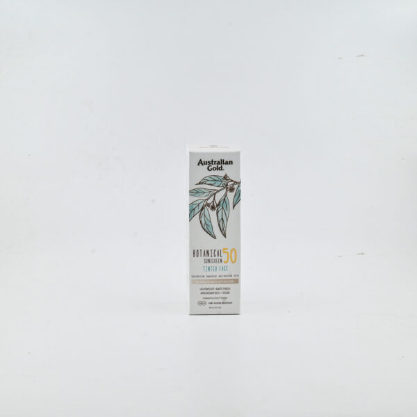 AUSTRALIAN GOLD BOTANICAL SPF 50 LOCION MINERAL ME NGJYRË PËR FYTYRËN - E BARDHË NË TË ÇELËT 89 ML