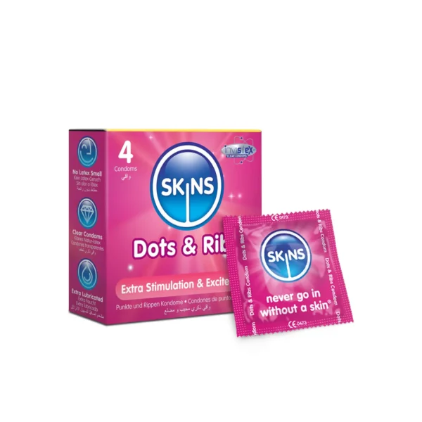 Skins Condoms Dots & Ribs 4 Pack