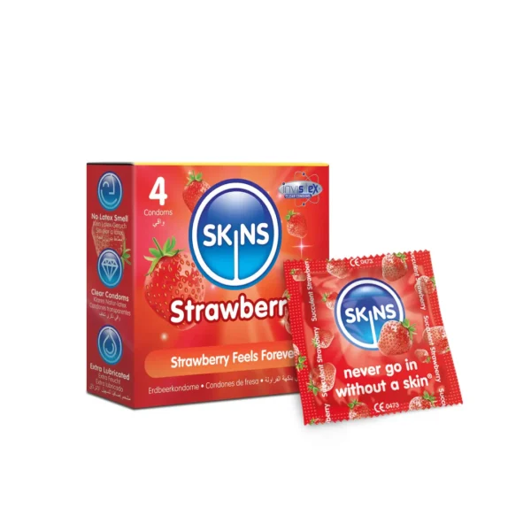 Skins Condoms Strawberry 4 Pack