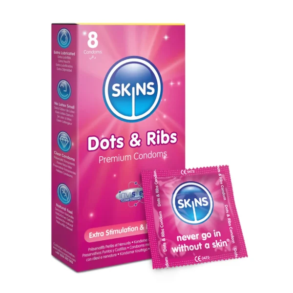 Skins Condoms Dots & Ribs 8 Pack
